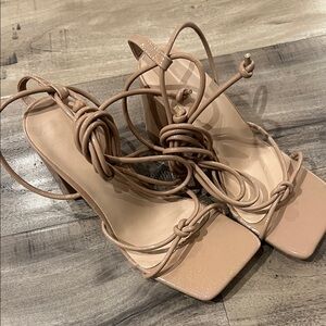 Elegant Tan Strappy Heels